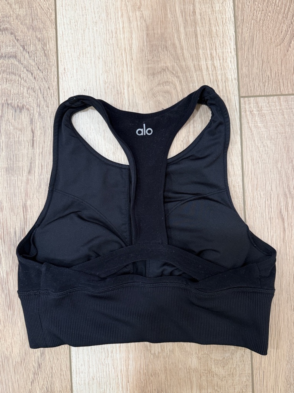 ALO Yoga Black Racerback Support Sports Bra